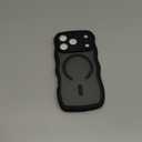 DOMAVER for iPhone 17 Pro Case for Women, 1X Screen Protector+1X Wrist Strap, [Compatible with MagSafe] [Full Camera Protection] Cute Wave Frame Matte Phone Case for iPhone 17 Pro 6.3", Space Black