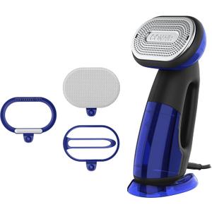 Conair 2in1 Handheld Steamer and Iron for Clothes, Turbo Extreme Steam 1875W Garment Steamer and Clothing Iron, Black / Blue