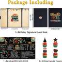 Trgowaul Colorful Back in 1976 Birthday Decorations for Men Women, 50th Bday Party Supplies, 50th Birthday Signature Guest Book, Vintage Back in 1976 Backdrop Banner, Cheers to 50 Years Old Decor