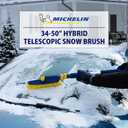 MICHELIN Snow Brush for Car Windshield Ice Scraper with 34-50 Hybrid Extendable Handle Ergonomic Multi-Tool Detachable Swivel Head Non-Slip Foam Grip Heavy Duty Snow Remover for SUV, Truck
