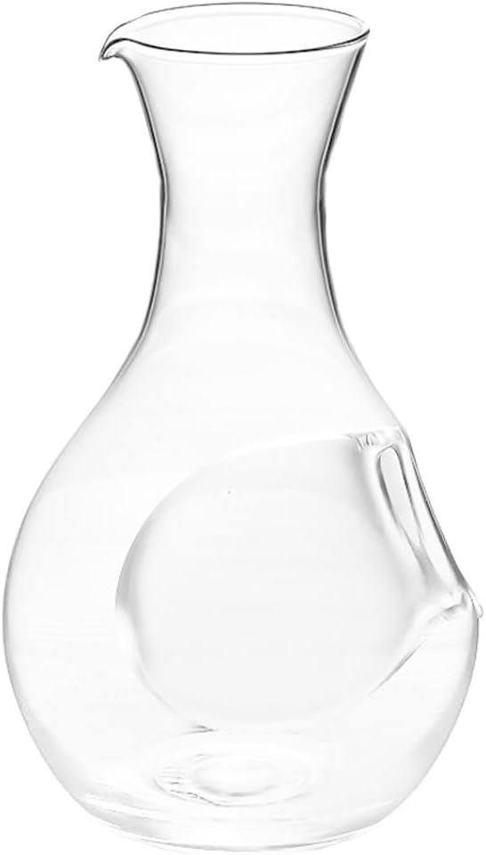 Cabilock Whiskey Decanter Glass Bottle with Ice Pocket 12.2Oz Wine Carafe for Home Bar Party Drinkware