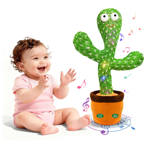 Interactive Baby Toys Dancing Talking Cactus Toy,Funny Gift for Infant 6-18 Months, Singing Musical Record Repeat What You Say Light Up Toy for Toddler 1 2 3 Year Old Boy Girl (Volume Adjustment)