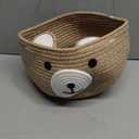Baby Basket for Nursery - Bear Gift Baskets Empty for Kids Baby Shower Baskets for Toys Diaper Caddy Small Cute Woven Rope Storage Basket for Home Dcor Easter basket Light Brown, 11"D x9"H