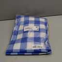Smiry Rectangle Picnic Table Cloth, Elastic Waterproof Fitted Vinyl Tablecloths, Flannel Backed Buffalo Plaid Table Covers for Dining, Camping, Outdoor (White and Blue, 30" x 72")