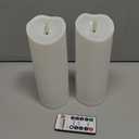 8"x3" Outdoor Waterproof Flameless Candles with Remote and Timer, Battery Operated LED Electric Fake Pillar Candle for Christmas Home Wedding Decor, Ivory White, Set of 2