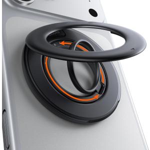 TORRAS 2025 Flagship Magnetic Phone Grip Ring Holder Kickstand [2Sided Magnetic] [360 Rotation] Fit for MagSafe Accessories for iPhone 17 16 15 14 13 12 11 Samsung, Google, Black