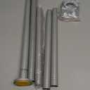 Matte Silver Shower Curtain Rod,1 Inch Diameter Stainless Steel Adjustable Spring Tension Rods 32 to 80",with Holders,Anti-Slip,Curtain Rods No Drilling(1 Pack)