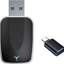 Angetube Mini Wireless Carplay Adapter for iPhone - Carplay Wireless Adapter Car Play Dongle Bluetooth Compatible with iPhone & Android Stable Connection, USB A & USB C