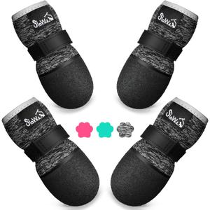 SlowTon Dog Shoes - Breathable Dog Sock Boots for Summer Hot Pavement Hardwood Floors Winter Snow, Waterproof Booties for Small Medium Large Dogs, Non-Slip Paw Protector for Outdoor Walking (B, 2) (#2 (Width 1.61-1.78") for 14-27 lbs)