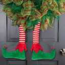 Geefuun 23 Christmas Elf Stuffed Legs Stuck Tree Topper Decorations -Xmas Holiday Indoor Outdoor Decor Party Ornaments and Decorations