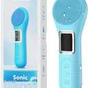 WOVAZUS Facial Cleansing Brush, IPX7 Waterproof Rechargeable Silicone Face Scrubber, 5 Cleansing Modes, Exfoliating & Massaging Face Scrubber Exfoliator - Sky Blue