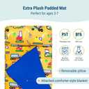 Wildkin Kids Original Nap Mat Cozy Kids Sleep Mat with Pillow, Ideal for School & Travel - Under Construction