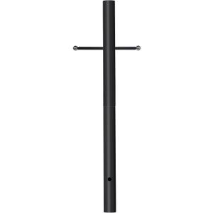 80 in. H x 3 in. Diameter Outdoor Lamp Post, Cast Iron Cross Arm, for Driveway, Pathways, Front Yard, Weather Resistant, Direct Burial Post in Black