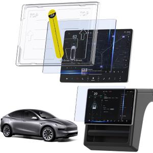 3-in-1 (15.4") for Tesla Accessories for Model Y Juniper / 3 Highland Screen Protector [No Glare & Fingerprint] 9H Tempered Glass, for Model 3(2024-2026), Model Y Juniper, Matte