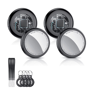 Bluetooth Tracker, Smart Air Tracker Tags-4 Pack, Key Finder and Item Locator Works with Apple Find My (iOS Only), with Protective Case/Key Ring/Lanyard, Tracker Tag for Keys/Luggage/Wallet, etc.