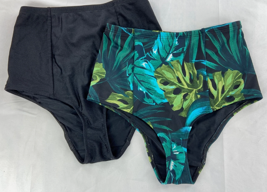 2 Pairs Lot American Apparel High Waist Brief Ladies Bathing Suit Bottom M SWIM