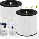 B-D02L/M05 Replacement Filter, Compatible with MOOKA B-D02L & M05, for VEWIOR B-D02U, for KOIOS B-D02L, for Tailulu D10 Air Purifiers, H13 HEPA Filter for Smoke, Odor, Dander, Pollen, 2 Pack (White (Original Filter))