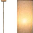 Boostarea Floor Lamp for Living Room with 3 Color Temperatures Bulb, Industrial Floor Lamps, Gold Classic Tall Lamp for Office, Standing Lamps for Bedroom, Kids Room, Reading(9W LED Bulb, Linen Shade)