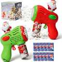 2 Kids Christmas Bubble Gun Set, Santa Bubble Machine with 10 Concentrated Solutions, Bubble Machine Gun for Toddlers 1-3 Kids 4-8, Party Favors, Outdoors, Birthday Gift