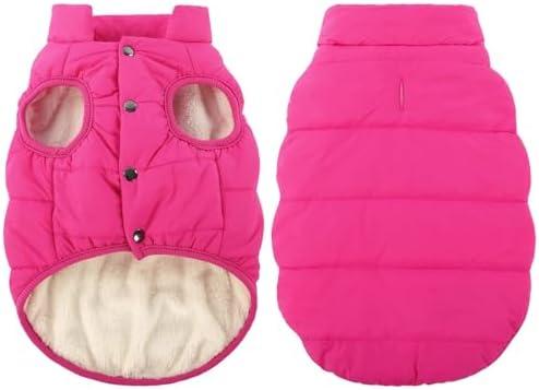 ASENKU Dog Winter Coat - Waterproof Windproof Dog Jacket, Warm Snowproof Doggie Puffer Vest for Cold Weather, Lightweight Snow Coats for Small Medium Large Dogs (Pink, L)