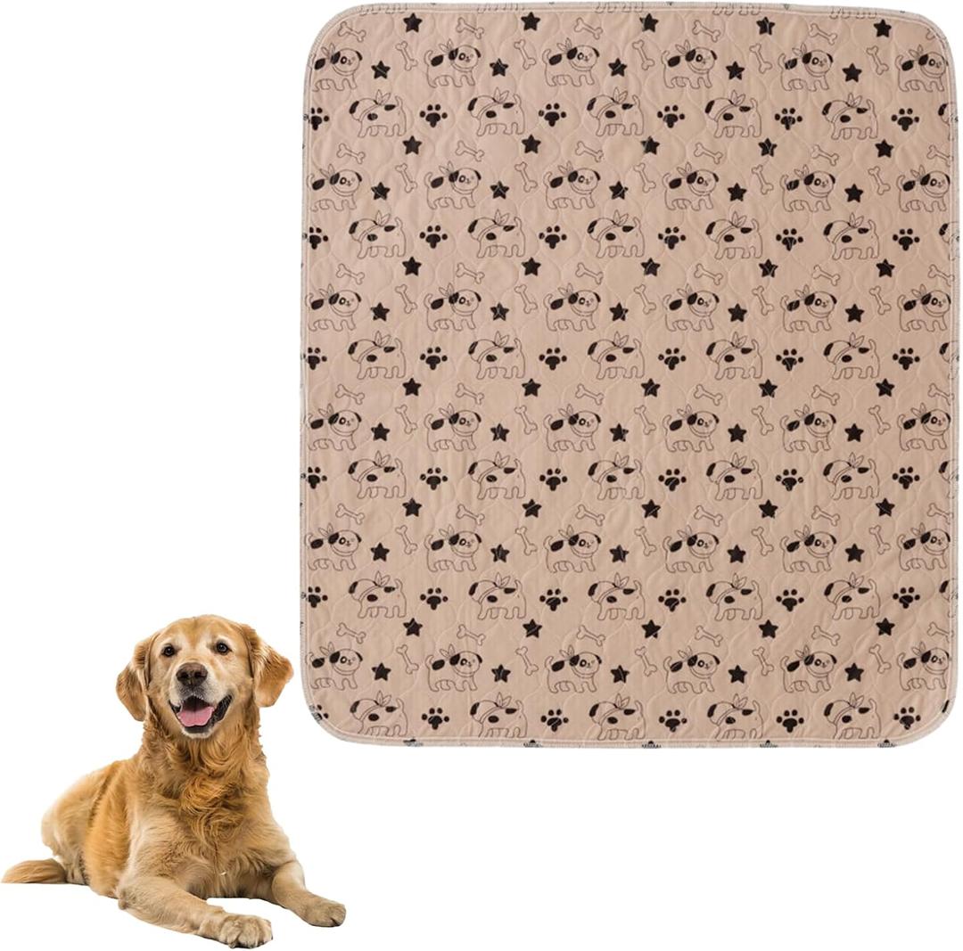Puppy Pads with Pheromones, Reusable Washable Pet Training Pads, Leak-Proof Odor Control for Indoor Use, Car Seat and Furniture Protection, 15.75 x 23.62 Inches Brown