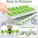 ChefAide Ice Cube Tray with Lid, 3 Pack 42 Cubes Durable Stackable Ice Cube Trays for Freezer with Removable Lids, Easy-Release Plastic & Silicone Ice Tray for Cocktail, Coffee