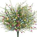 Artificial Flower Silk Spring Bouquet Wildflowers for Bedroom Kitchen Bathroom Home Garden Patio Hanging Planters and Other Interior Decorations (Mixed Colors)