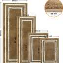 Uphome Bathroom Runner Rug, 18x47 Modern Khaki and White Long Bathroom Rug Non Slip Washable, Soft Microfiber Absorbent Bath Mat Runner for Tub, Shower, Floor, Sink