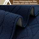COSY HOMEER 48x20Inch/30X20Inch Kitchen Rugs Sets Non-Slip Washable Kitchen Mats for Floor Polypropylene Absorbent Kitchen Runner for Kitchen Sink Hallway Entryway,Navy Blue