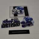 LINGTEER Happy 34th Birthday Blue Acrylic Table Topper Centerpieces Set - Cheers to 34 Years Old Birthday 34th Bday Party Gift Decorations.
