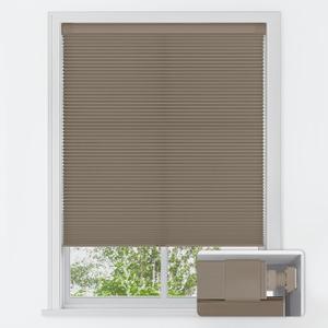 LazBlinds No Tools No Drill Cordless Cellular Shades, Light Filtering Honeycomb Shades for Home, Thermal Insulation Blinds for Windows, 52" W x 64" H, Taupe