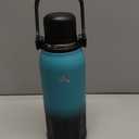 Insulated Water Bottle with Handle and Strap,Vacuum Travel Tumbler with Cup Lid,Thermo Coffee Cup for Hot Cold Drinks 40 OZ,TealBlack