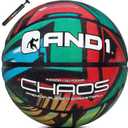 AND1 Chaos Basketball: Official Regulation Size 7 (29.5 inches) Rubber - Deep Channel Construction Streetball, Made for Indoor Outdoor Basketball Games