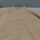 Viottiset Women's Oversized Batwing Sleeve Mock Neck Sweater Vest Sleeveless Pullover Knit Sweaters Khaki L