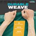 8' x 10' Dual-Sided Heavy-Duty Tarp  10 Mil Tear-Resistant Green & Black Cover with Reinforced Edges and Anti-Rust Grommets
