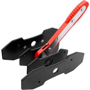 Brake Caliper Press Tool, Car Ratcheting Brake Caliper Piston Spreader Press Tool with 2 pcs Steel Plates, Red