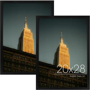 Golden State Art 20x28 Picture Frame For Wall,Solid Wood/Glass,Black,2 Pack