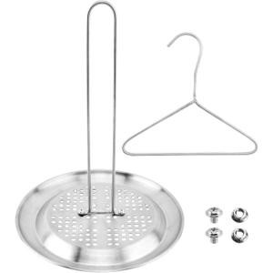 Balana Turkey Frying Rack and Hanger Set, Stainless Steel Vertical Chicken Roaster Stand Rack, Heavy Duty Aluminum Roasting Drip Pan, Poultry Chicken Holder Accessories for Deep Fryer