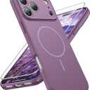 FNTCASE for iPhone 17 Pro Max Case: [Compatible with Magsafe] Solid Purple Matte 17 Promax Magnetic Phone Cover with [Full Camera Protection] [Screen Protector] Military Grade Shockproof Protective