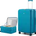 Hanke Hardside Expandable Large Checked Luggage, 28 Inch Top Opening Trunk Luggages with Spinner Wheels, All-PC Hard Shell Suitcase, Lightweight TSA Approved (Caribbean Blue, 120L)
