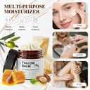 Beef Tallow for Skin,Tallow Face Moisturizer,Organic Whipped Tallow and Honey Balm,Moisturizes and Soothes the Skin(4 Oz1PC)