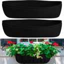 Tugaizi 4 Pcs Planter Basket Liners Felt Hanging Planter Liners Felt Replacement Coconut Liner, Black, 26 Inches, for Outdoor Hanging Flowers Vegetables, Avoid Birds Nesting