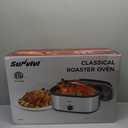 Sunvivi Roaster Oven with Self-Basting Lid,20 Quart Electric Roaster with Removable Pan & Rack,150-450F Full-Range Temperature Control with Defrost/Warm Function,Stainless Steel,Black (20QT)