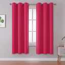 DUALIFE Solid Pink Curtains for Bedroom 72 Inch Length Raspberry Sorbet Hot Pink Room Darkening Curtains for Girls Room Decoration Thermal Insulated Blackout Window Drape 42''x72'' Grommet Top