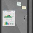 Mifuro 38"x28" Enclosed Bulletin Board, Lockable Weather-Resistant Aluminum Cork Noticeboard for Hospital School & Office, Black Frame w/Grey Flet