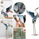 TERESA'S COLLECTIONS Garden Decor Blue Heron Metal Yard Art,38-42" Large Metal Cranes Sculptures & Statues Heron Decoy for Outdoor Indoor Decorations,Outside Patio,Pool, Lawn,Set of 2,Gift for Mom