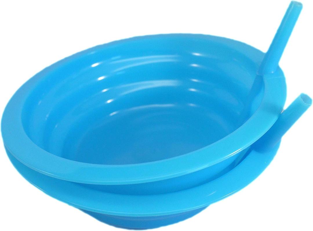 GOOD LIVING Set of 2 Sip-A-Bowl Cereal Bowls With Built-In Straw, Colors Vary, 1-pack