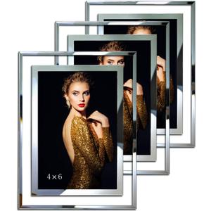 SIMON'S SHOP Picture Frames 4x6 Glass Photo Frame 4x6 Picture Frame for Tabletop Display Horizontally or Vertically Set of 3 (4 x 6 - 3 pack)