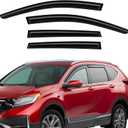Tape-On Rain Guards Compatible with Honda CRV 2017-2022 Black Extra Durable Shatterproof Side Window Deflectors, Vent Window Visors, Wind Deflectors - 4 PCS