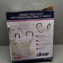 Drive Medical 2-in-1 Raised Toilet Seat with Removable Padded Arms